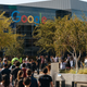 Google employees walk off the job to protest the company’s handling of sexual misconduct claims, on November 1, 2018, in Mountain View, California. Employees were seen staging walkouts at offices around the world after a report last week that Google gave $90 million in a severance package to Any Rubin and covered up details of his sexual misconduct allegations, which triggered his departure.